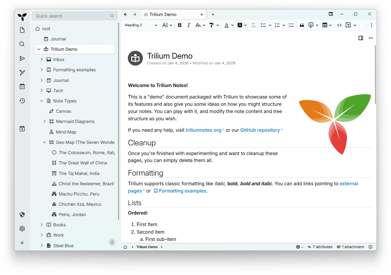 Trilium Notes Screenshot